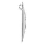 Sterling Silver Rhodium-plated Polished and Brushed Fancy Concave Oval Chain Slide Pendant