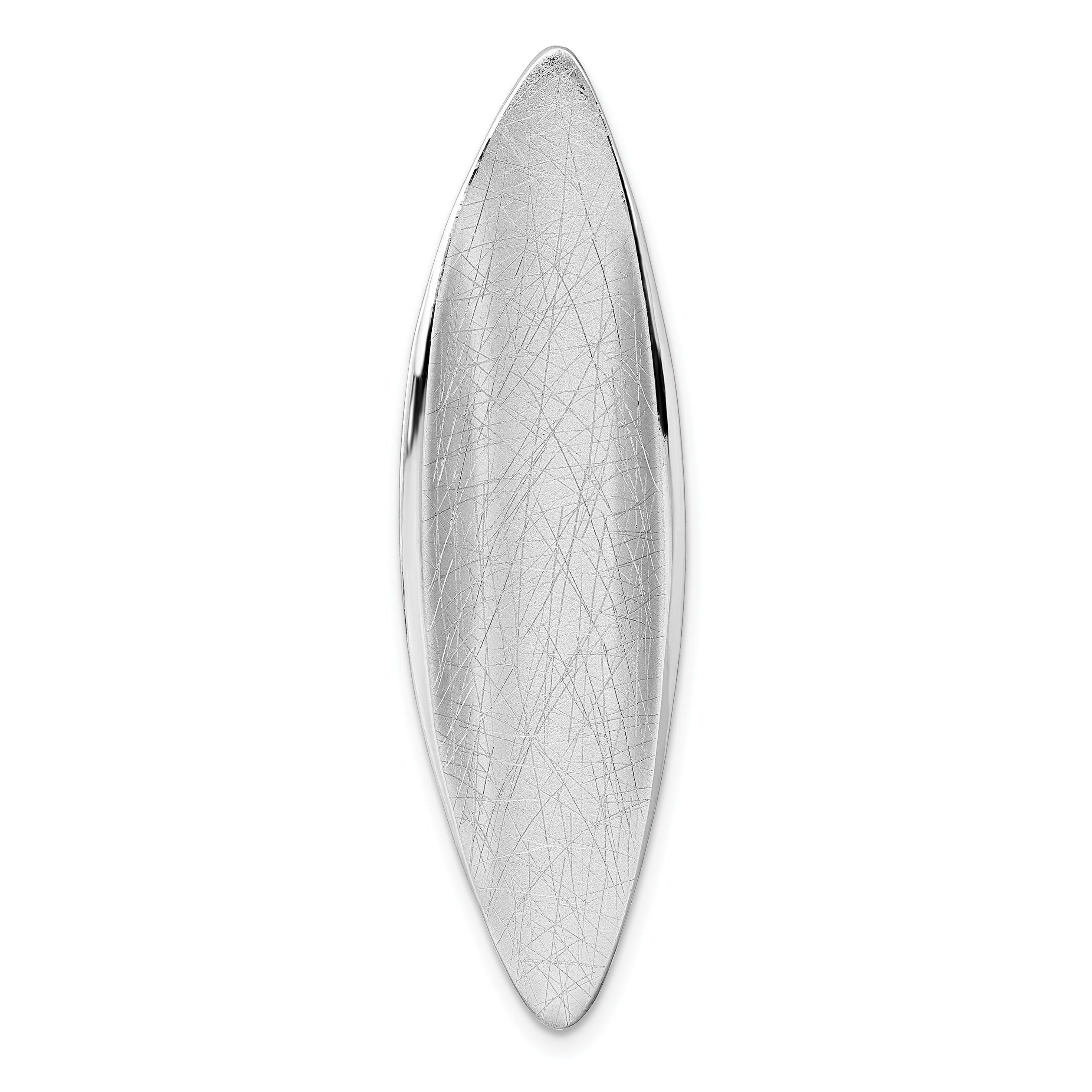 Sterling Silver Rhodium-plated Polished and Brushed Fancy Concave Oval Chain Slide Pendant Main image