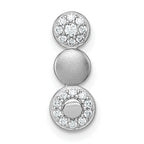 Sterling Silver Rhodium-plated Polished and Satin CZ  3-Circles Chain Slide Pendant