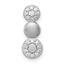 Sterling Silver Rhodium-plated Polished and Satin CZ  3-Circles Chain Slide Pendant