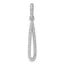 Sterling Silver Rhodium-plated CZ Oval Dangle Pendant
