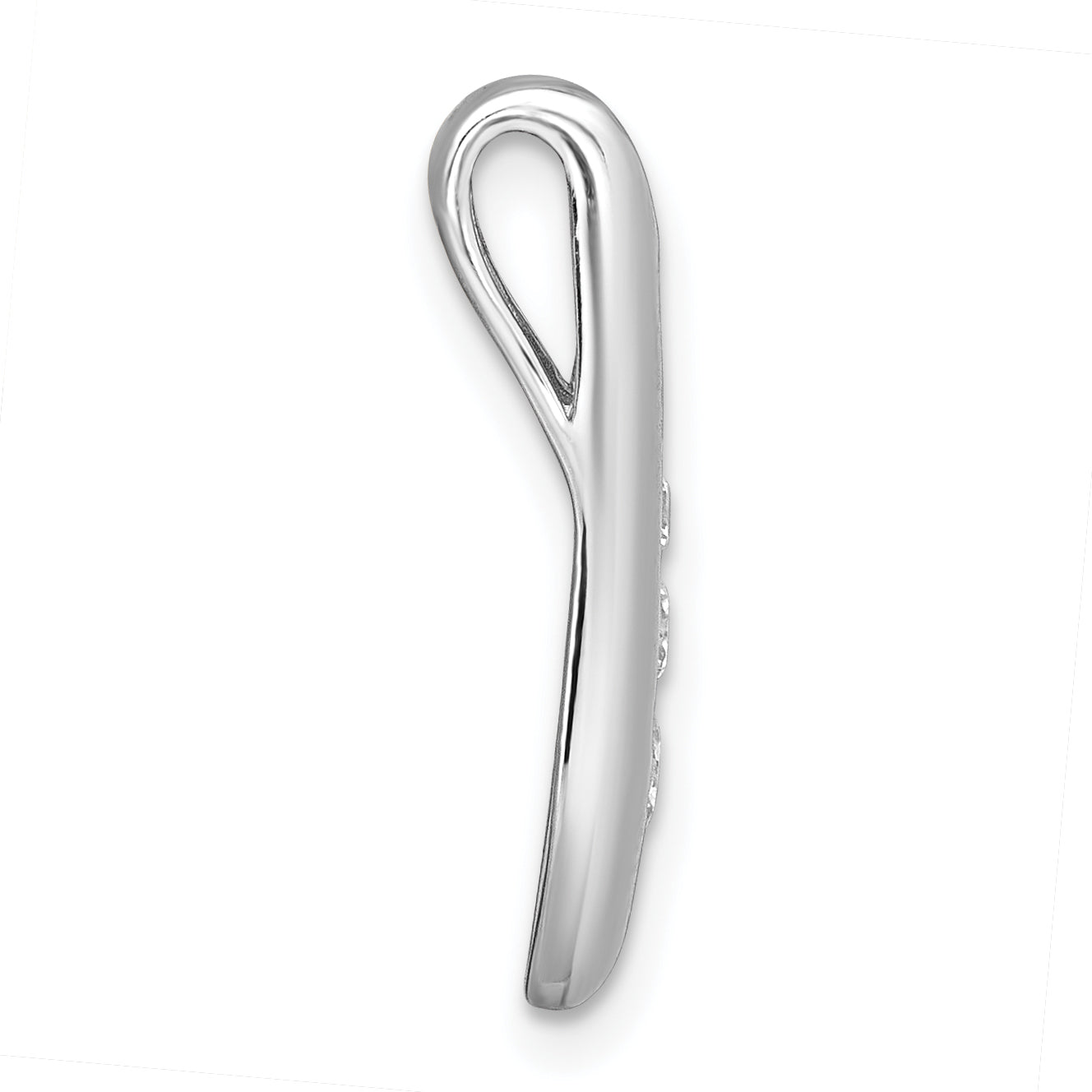 Sterling Silver Rhodium-plated Polished Fancy CZ Kite-shaped Chain Slide Pendant Secondary image