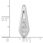 Sterling Silver Rhodium-plated Polished Fancy CZ Kite-shaped Chain Slide Pendant