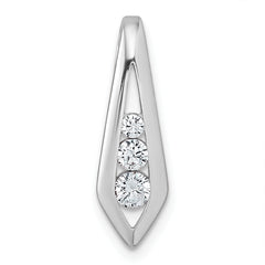 Sterling Silver Rhodium-plated Polished Fancy CZ Kite-shaped Chain Slide Pendant