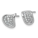 Sterling Silver Rhodium-plated Polished Fancy Curved CZ Post Earrings