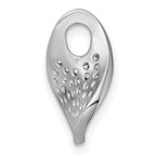 Sterling Silver Rhodium-plated Polished Fancy Curved CZ Pendant