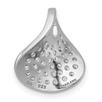 Sterling Silver Rhodium-plated Polished Fancy Curved CZ Pendant