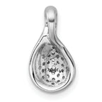 Sterling Silver Rhodium-plated Polished Fancy Teardrop CZ Chain Slide Pendant