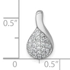 Sterling Silver Rhodium-plated Polished Fancy Teardrop CZ Chain Slide Pendant