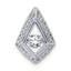 Sterling Silver Rhodium-plated Vibrant Moving CZ with Light Purple Enamel Kite-shape Chain Slide Pendant