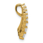 Sterling Silver Gold-tone Black Enamel and CZ Chain Slide Pendant
