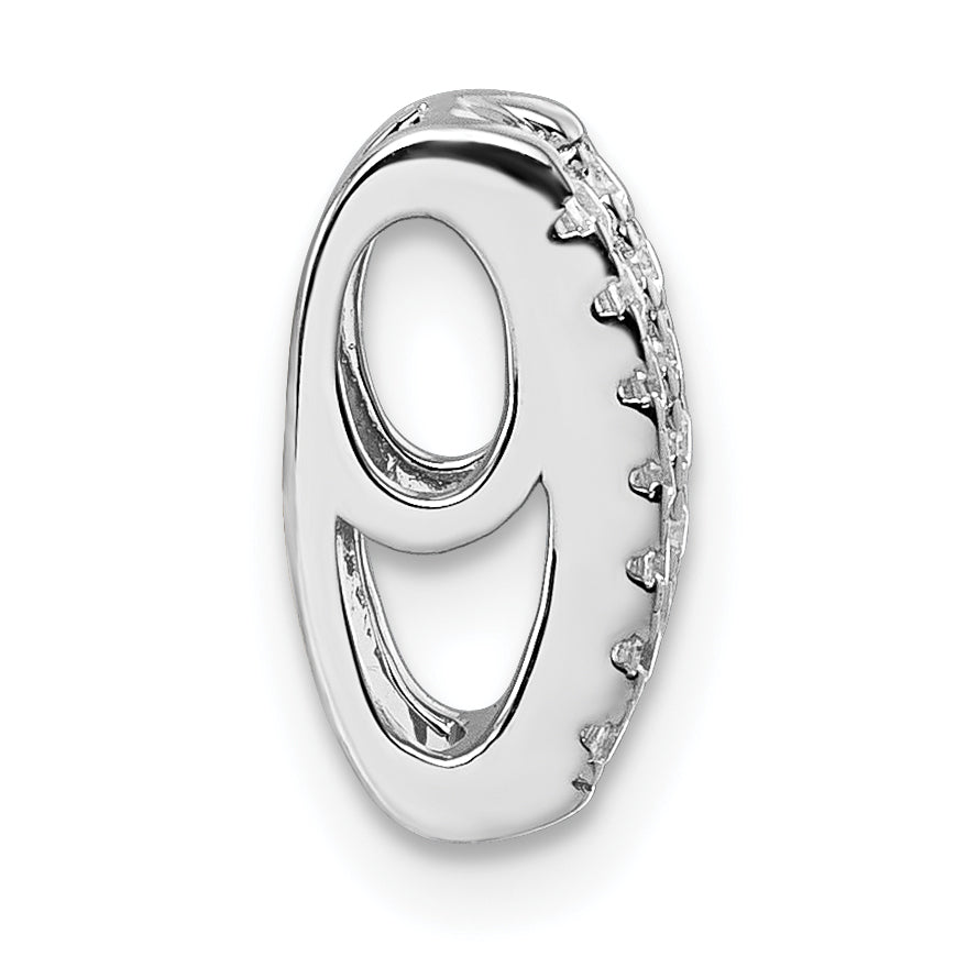 Sterling Silver Rhodium-plated Pave CZ Rectangle Chain Slide Pendant Secondary image