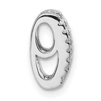 Sterling Silver Rhodium-plated Pave CZ Rectangle Chain Slide Pendant