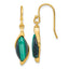 Sterling Silver Gold-Tone Polished Fancy Marquise Malachite Cabochon Dangle Shepherd Hook Earrings