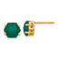 Sterling Silver Gold-tone Polished Hexagon Green Chalcedony Post Earrings