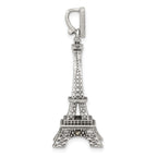 Sterling Silver Antiqued Marcasite 3-D Eiffel Tower Pendant