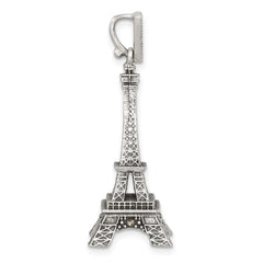 Sterling Silver Antiqued Marcasite 3-D Eiffel Tower Pendant