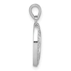 Sterling Silver Rhodium-plated Polished and Satin CZ Infinity Oval Pendant