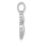 Sterling Silver Rhodium-plated Polished White CZ Double Heart Pendant