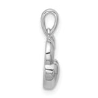 Sterling Silver Rhodium-plated Polished Heart Inside Heart Pendant