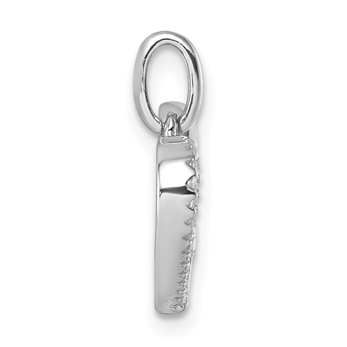Sterling Silver Rhodium-plated CZ Polished Open Heart with Stars Pendant Secondary image