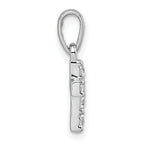Sterling Silver Rhodium-plated Polished White CZ Cross Pendant