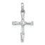 Sterling Silver Rhodium-plated Polished White Baguette CZ Cross Pendant