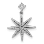 Sterling Silver Rhodium-plated Polished CZ Star Chain Slide Pendant