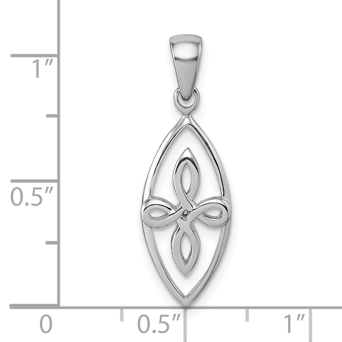 Sterling Silver Rhodium-plated Polished Fancy Celtic Knot Pendant