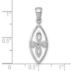 Sterling Silver Rhodium-plated Polished Fancy Celtic Knot Pendant