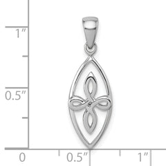 Sterling Silver Rhodium-plated Polished Fancy Celtic Knot Pendant