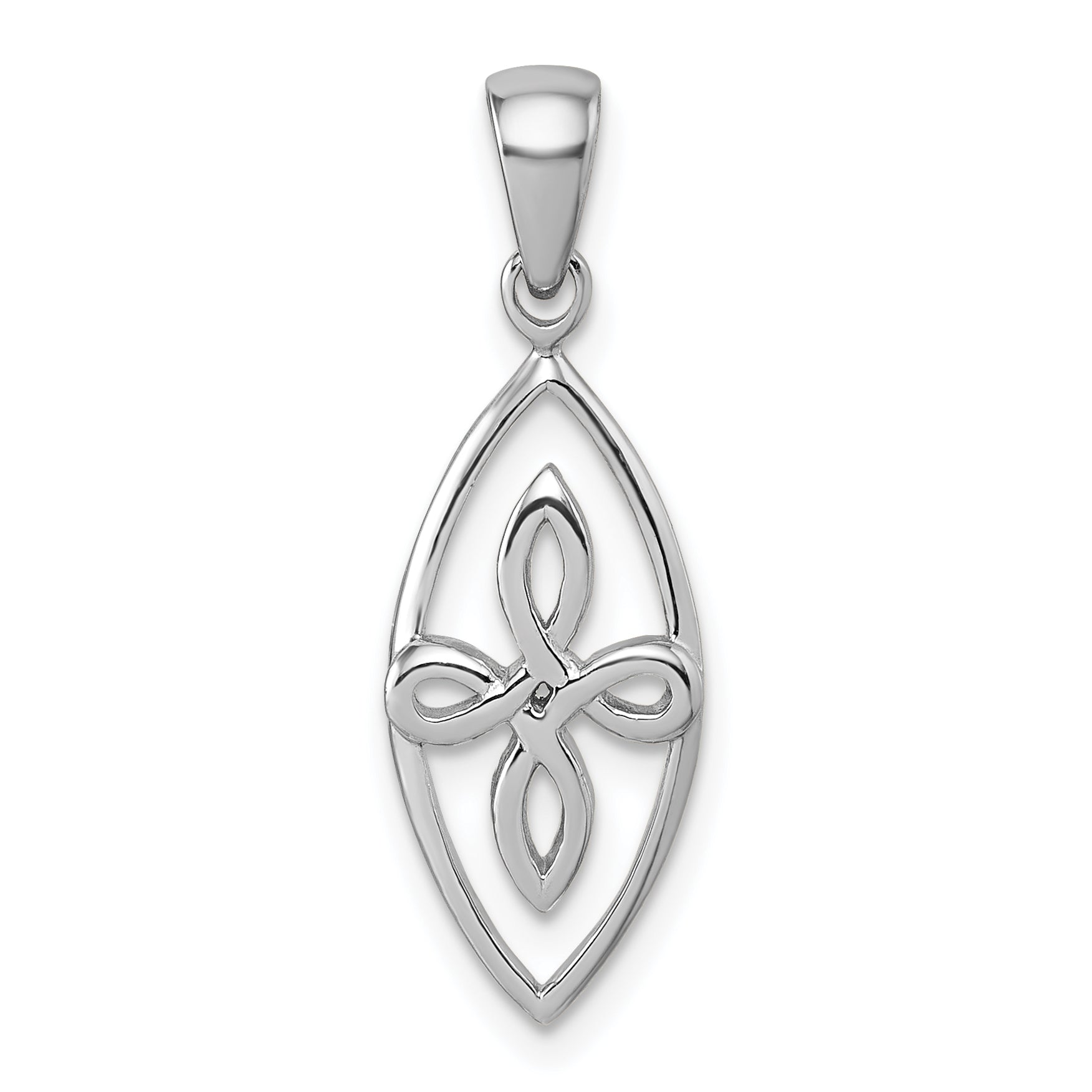 Sterling Silver Rhodium-plated Polished Fancy Celtic Knot Pendant Main image