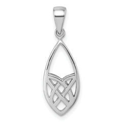 Sterling Silver Rhodium-plated Polished Fancy Celtic Design Pendant