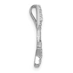 Sterling Silver Rhodium-plated Polished CZ Shooting Stars Chain Slide Pendant