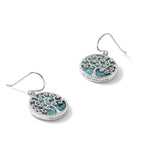 Turquoise Tree of Life Hook Dangle Earrings in Sterling Silver - Sophia Jewelers