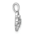 Sterling Silver Rhodium-plated Polished Fancy Flower CZ Pendant