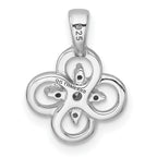 Sterling Silver Rhodium-plated Polished Fancy Flower CZ Pendant