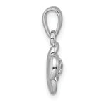 Sterling Silver Rhodium-plated Polished White CZ Flower Pendant