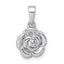 Sterling Silver Rhodium-plated Polished White CZ Flower Pendant