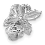 Sterling Silver Rhodium-plated and Rose Gold-plated CZ Flowers Chain Slide Pendant