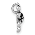 Sterling Silver Rhodium-plated Antiqued Sunflower Chain Slide Pendant