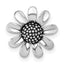 Sterling Silver Rhodium-plated Antiqued Sunflower Chain Slide Pendant