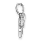 Sterling Silver Rhodium-plated Polished White CZ Butterfly Pendant