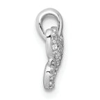 Sterling Silver Rhodium-plated Polished CZ Butterfly Pendant