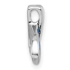 Sterling Silver Rhodium-plated Polished Lab Created Opal Whale Tail Chain Slide Pendant