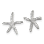 Sterling Silver Polished CZ Starfish Post Earrings