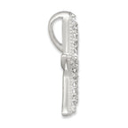 Sterling Silver Polished CZ Starfish Chain Slide Pendant