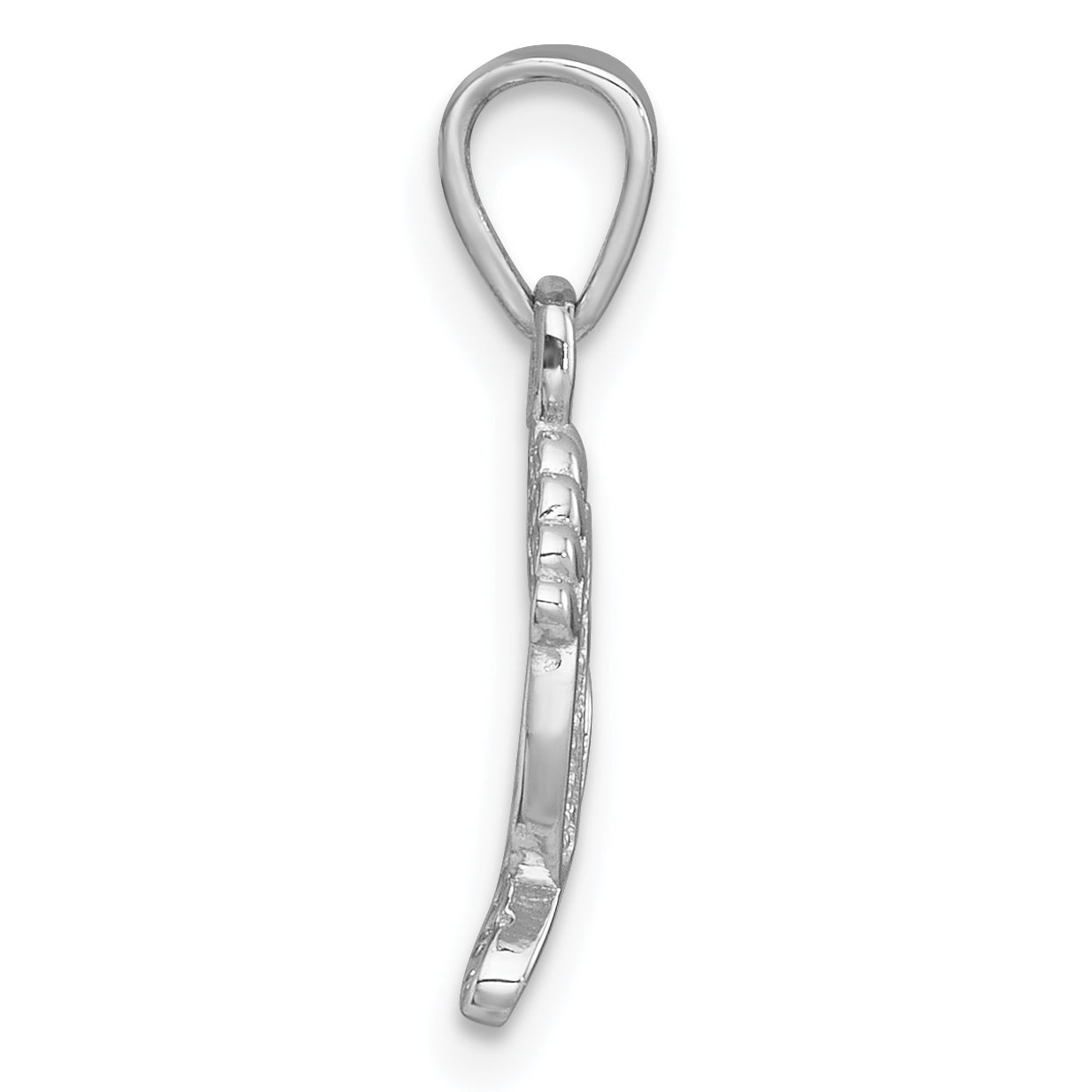 Sterling Silver Rhodium-plated Polished CZ Footprints Pendant Secondary image