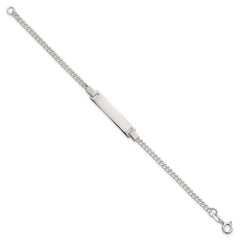 Sterling Silver Polished Curb Link Childrens 6.25 Inch ID Bracelet