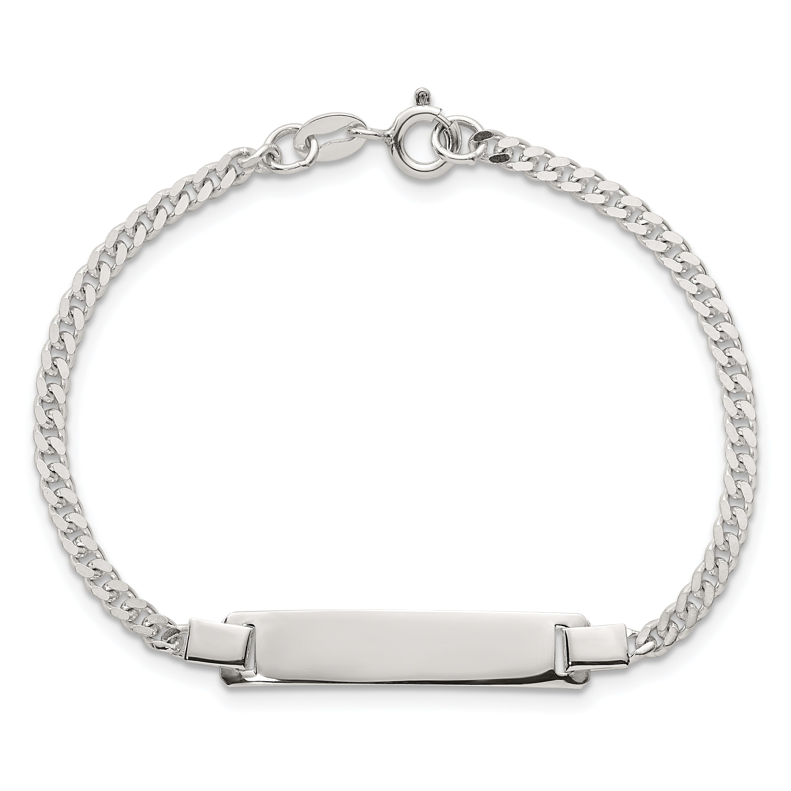 Sterling Silver Polished Curb Link Childrens 6.25 Inch ID Bracelet